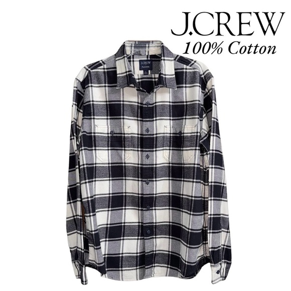 J. Crew (EUC) Men’s 100% Cotton Flannel Button Up Shirt, Size Large - Picture 1 of 10